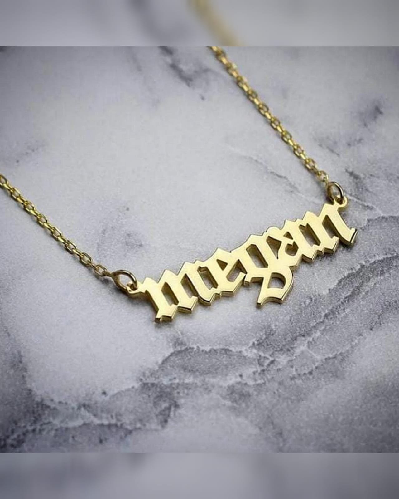 Customizable Name Necklace Gothic Font