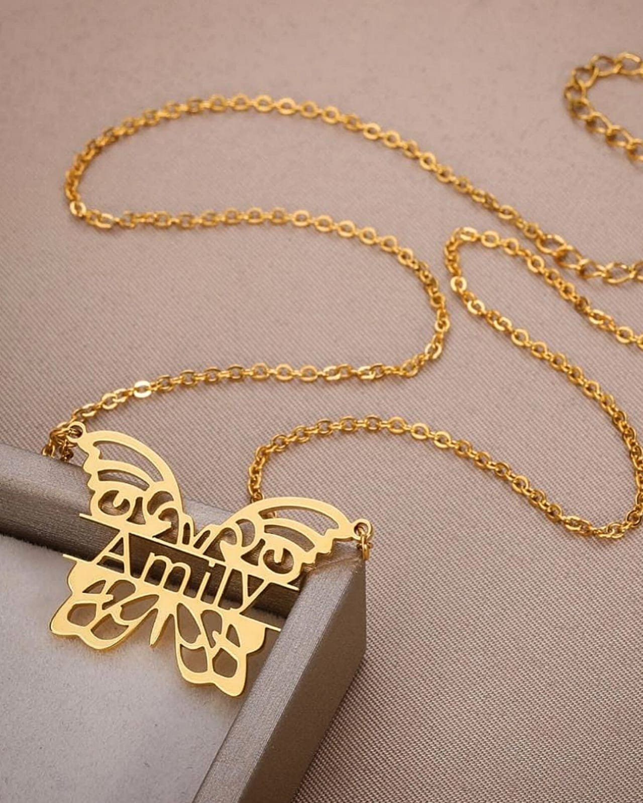 Customizable Butterfly Name Necklace